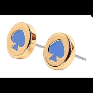 Kate Spade Spot the Spade Stud Earrings in Blue